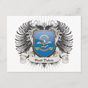 North Dakota Vapensköld Vykort