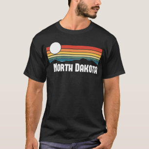 North Dakota Vintage Sunset 80s Retro Summer State T Shirt