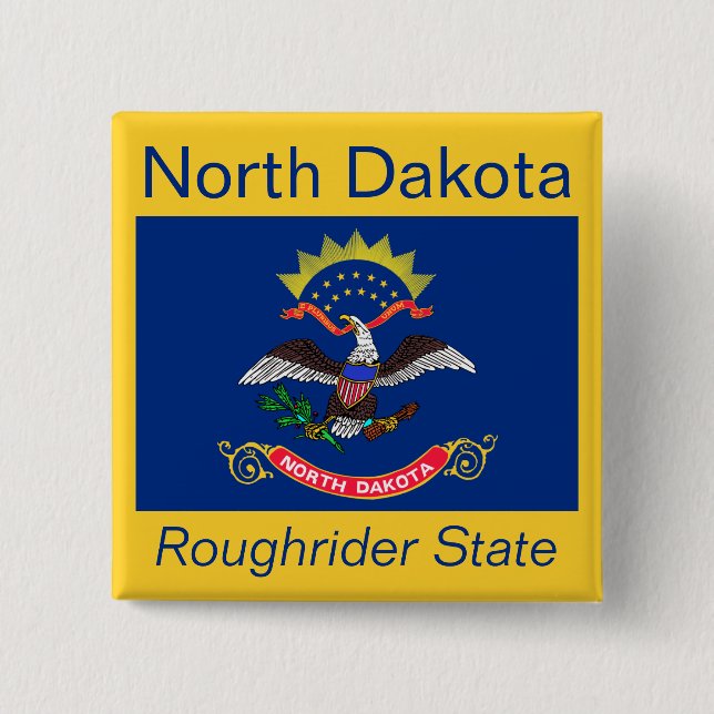 North Dakotan Flagga Button Knapp (Framsida)