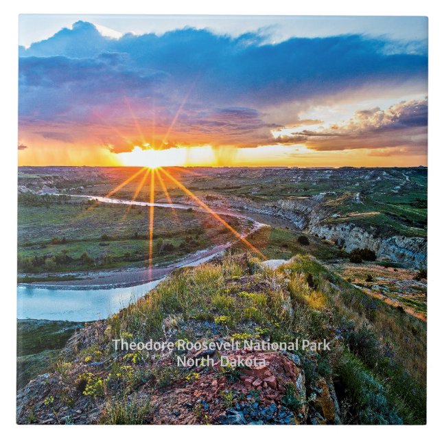 North Dakota's Theodore Roosevelt Park Kakelplatta (Framsidan)