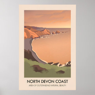 North Devon Coast AONB Resemålning Poster