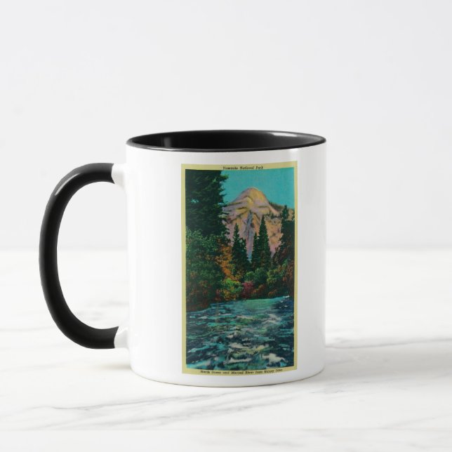 North Dome och Merced River från Lycklig Isles Mugg (Vänster)