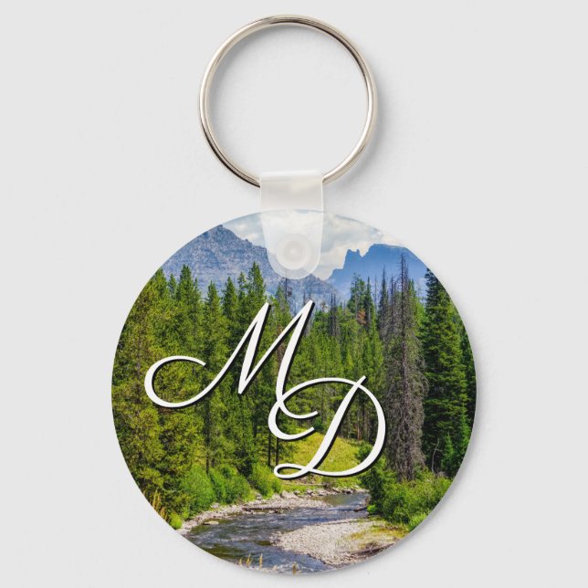 North Fork Shoshone River Monogram Nyckelring (Framsida)