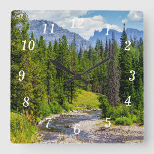 North Fork Shoshone River Wall Clock Fyrkantig Klocka