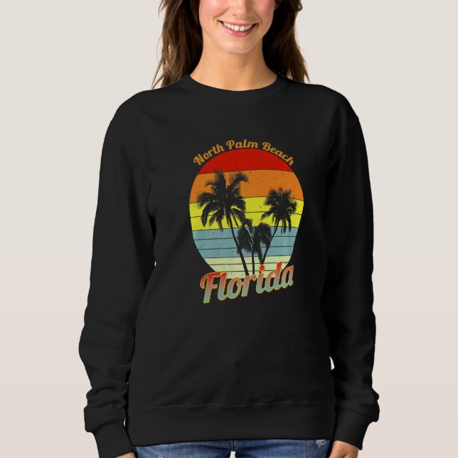 North Handflatan Beach Florida Retro Tropical Hand T Shirt (Framsida)