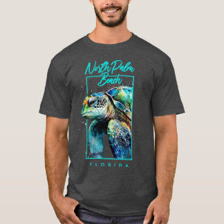 North Handflatan Beach Florida Watercolor Sea Turt T Shirt