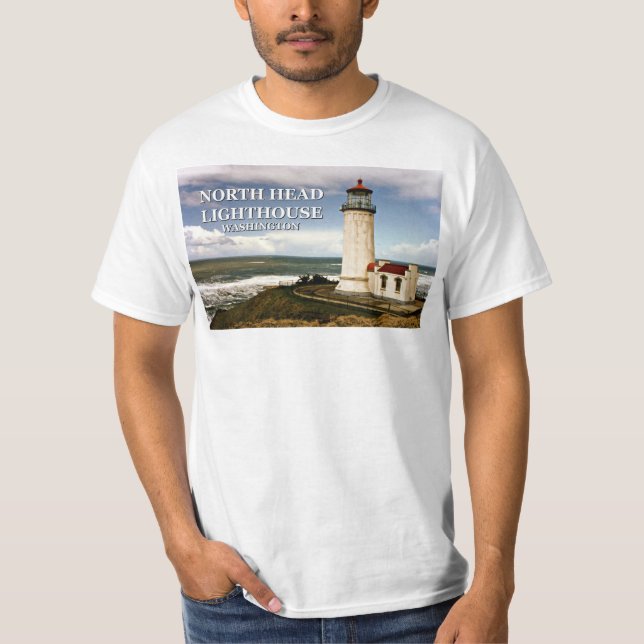 North Head Lighthouse, Washington T-Shirt (Framsida)