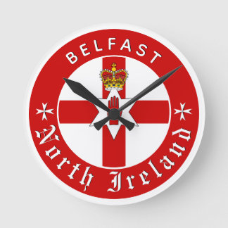 North Ireland Clock, Belfast, Irish Ulster Flagga Rund Klocka