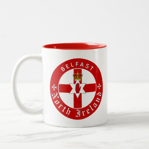North Ireland Coffee Mugg, Belfast, Ulster Flagga Två-Tonad Mugg