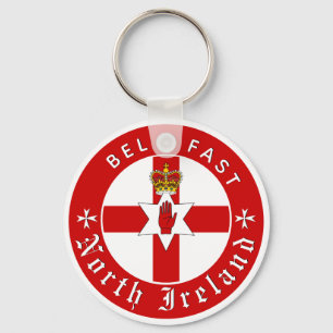 North Ireland Nyckelring, Belfast, Ulster Flagga Nyckelring