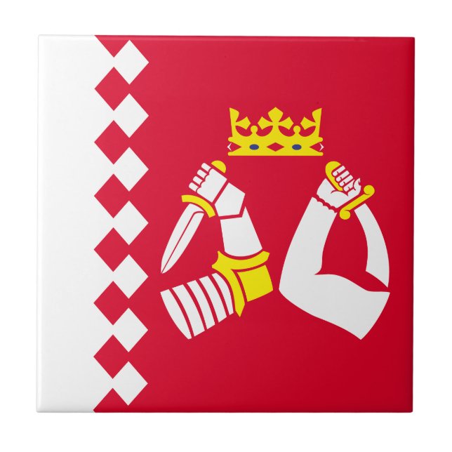 North Karelia Flagga Kakelplatta (Framsidan)