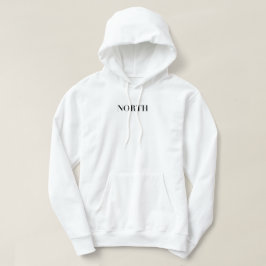 North | Klassisk Tidlös Minimal Svart Logo Hoodie