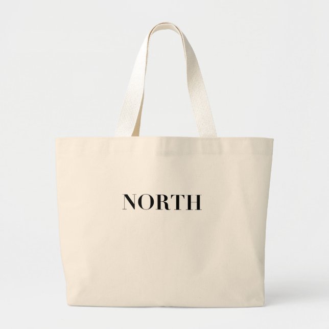 North | Klassisk Tidlös Minimal Svart Logotyp Jumbo Tygkasse (Framsidan)