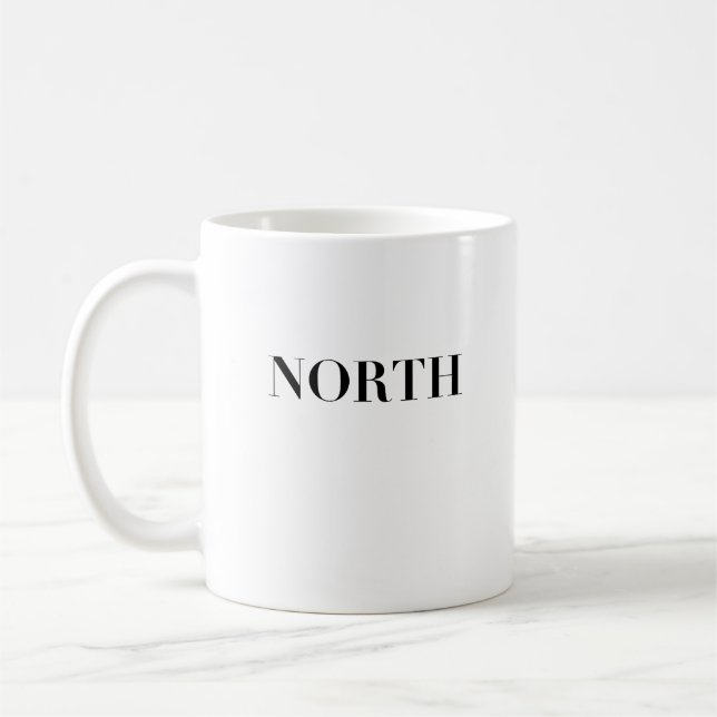 North | Klassisk Tidlös Minimal Svart Logotyp Kaffemugg (Vänster)