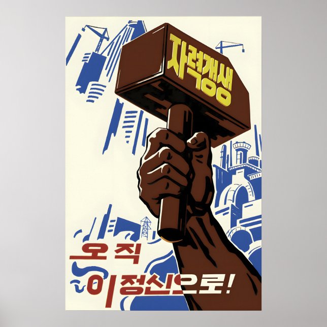 North Korea Propaganda Poster Self reliance is the (Framsidan)