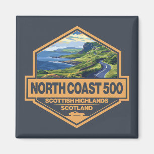 North Kusten 500 Scotland Travel Art Badge Magnet