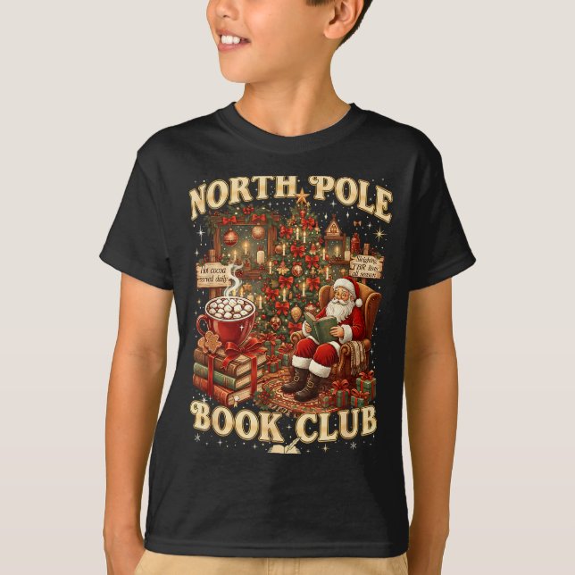 North Le Book Club Cozy Christmas Reading Gift  T Shirt (Framsida)