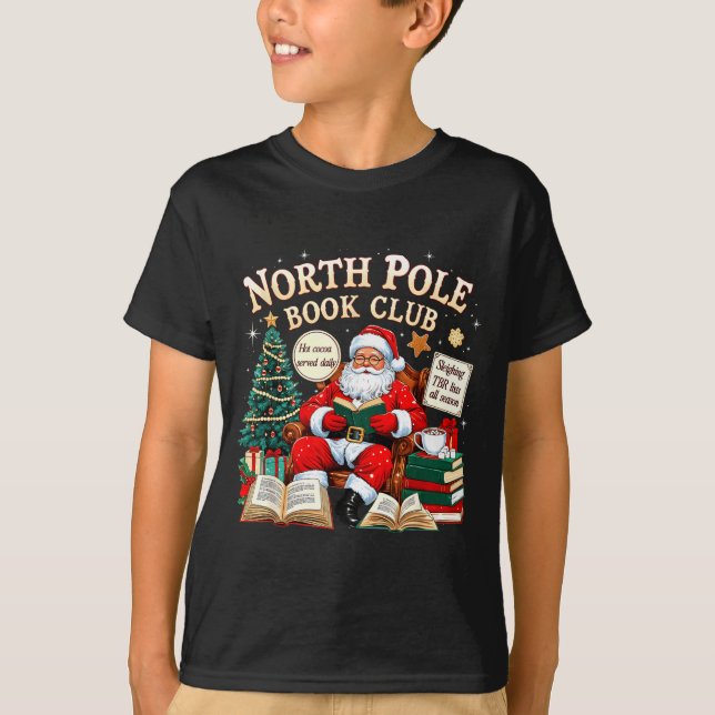 North Le Book Club Cozy Christmas Reading Gift  T Shirt (Framsida)