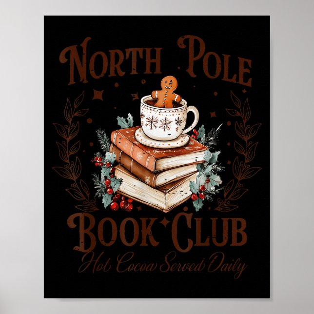 North Le Book Club Hot Cocoa Served Daily Libraria Poster (Framsidan)