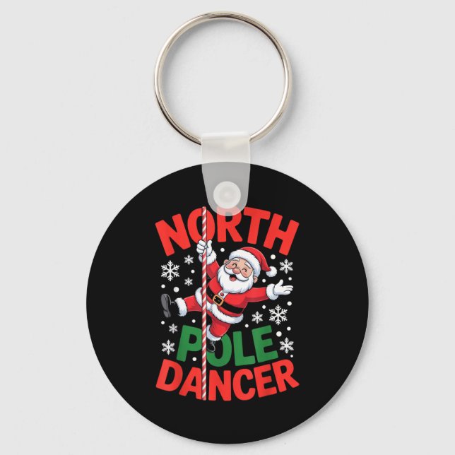 North Le Dancer Funny Santa Christmas Humor  Nyckelring (Framsida)