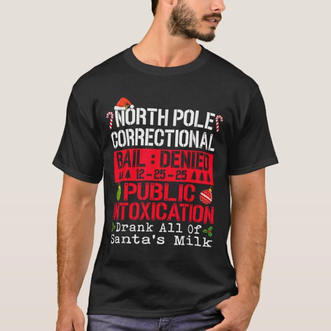 North Le Public Intoxication Drank All Of Santa's  T Shirt (Framsida)