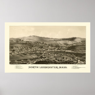 North Leominster, MORSA Panoramic Karta - 1887 Poster