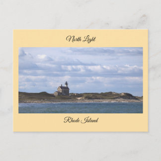 North Light Lighthouse Rhode Island Postcard Vykort