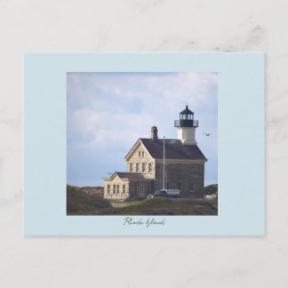North Light Lighthouse Rhode Island Postcard  Vykort