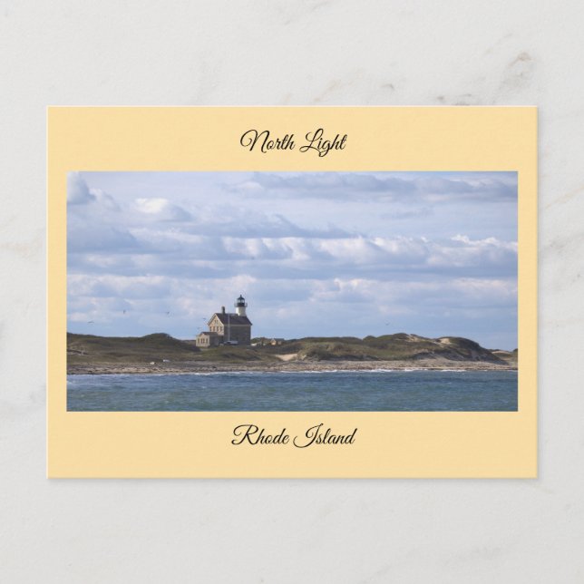 North Light Lighthouse Rhode Island Vykort (Framsida)