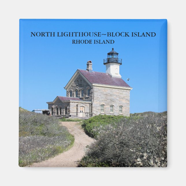 North Lighthouse, Block Island RI Magnet (Framsidan)