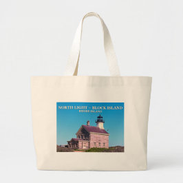 North Lighthouse, Block Island RI Tote Bag Jumbo Tygkasse