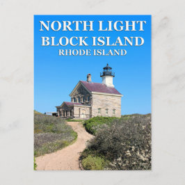 North Lighthouse, Block Island, RI-vykort Vykort