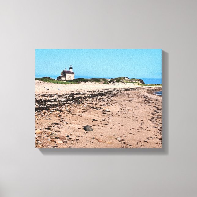 North Lighthouse, Block Island Wrapped Canvas (Framsida)