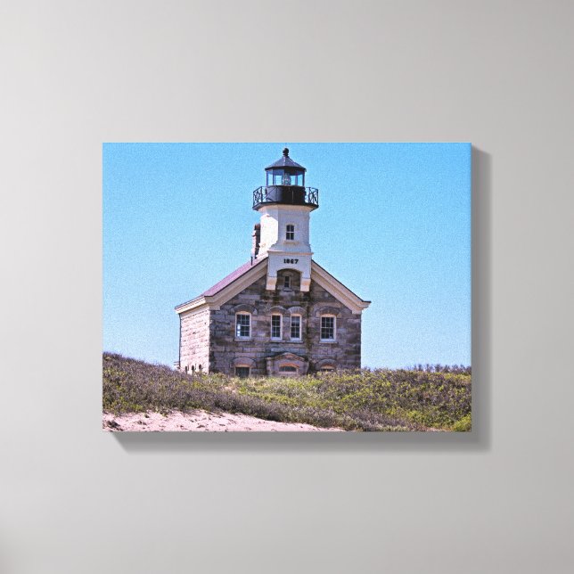 North Lighthouse, Block Island Wrapped Canvas (Framsida)