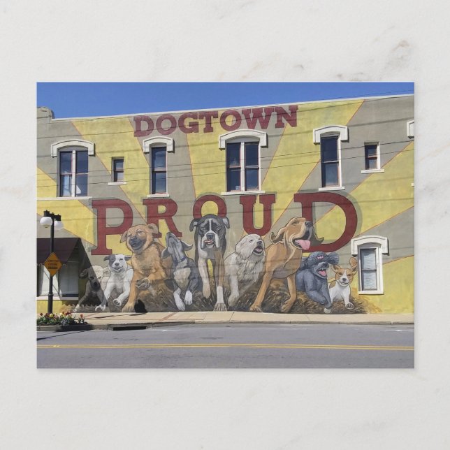 North Little Sten, AR: Dogtown Proud Mural Vykort (Framsida)