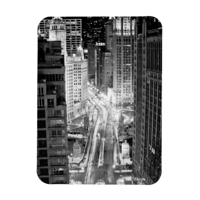 North Michigan Avenue i Chicago efter vintern Magnet (Vertikal)