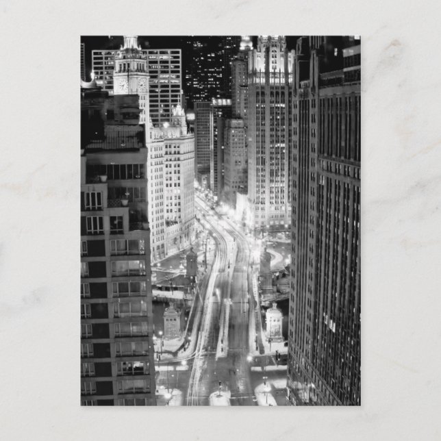 North Michigan Avenue i Chicago efter vintern Vykort (Framsida)