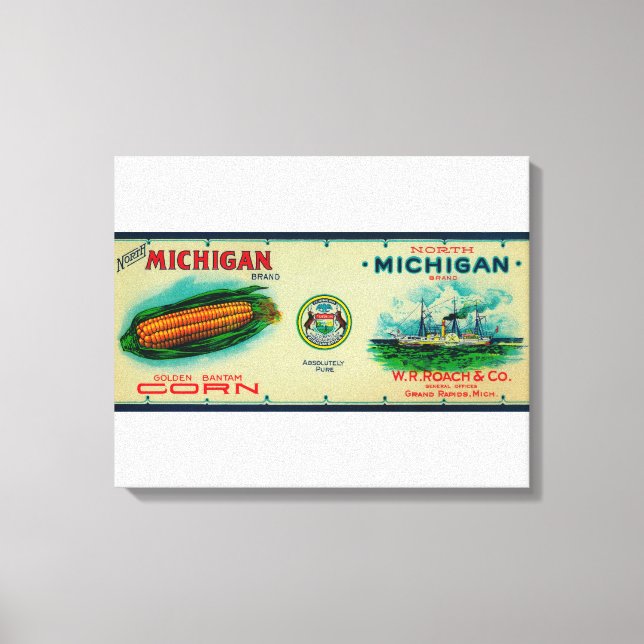 North Michigan Maj LabelGrand Rapids, MI Canvastryck (Framsida)