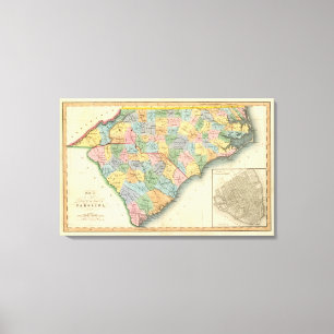 North och South Carolina 4 Canvastryck