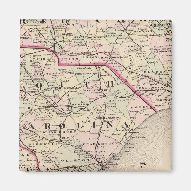 North och South Carolina 4 Magnet (Framsidan)