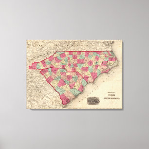 North och South Carolina 5 Canvastryck