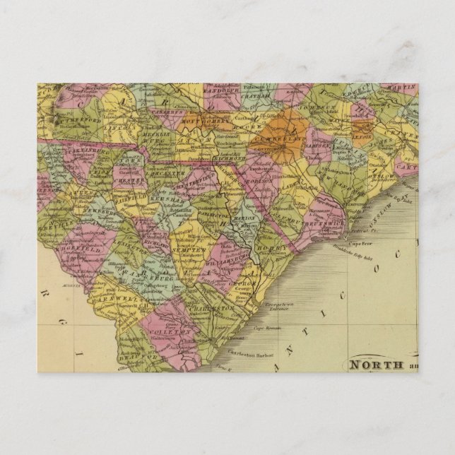 North och South Carolina 5 Vykort (Framsida)