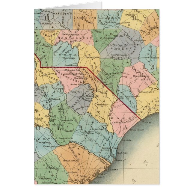 North och South Carolina 6 Hälsningskort (Framsidan)
