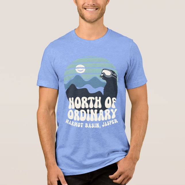 North of Ordinary Marmot Basin Jasper Retro Ski  T Shirt (Framsida)