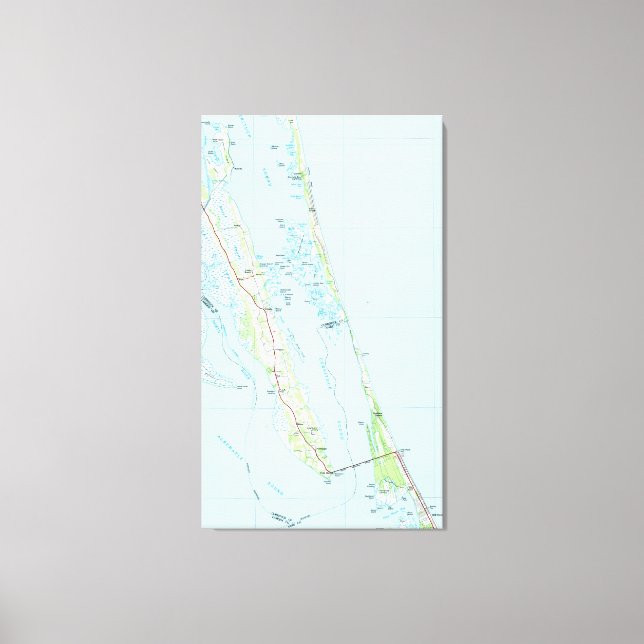 North Outer Banker North Carolina Karta (1985) Canvastryck (Framsida)