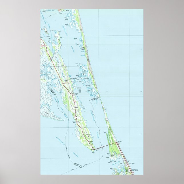 North Outer Banker North Carolina Karta (1985) Poster (Framsidan)