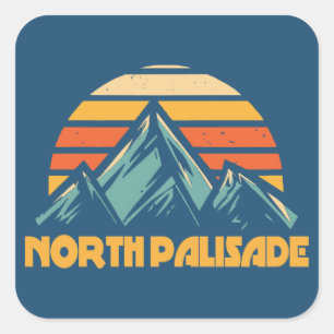 North Palisade California Retro Turkos Fyrkantigt Klistermärke
