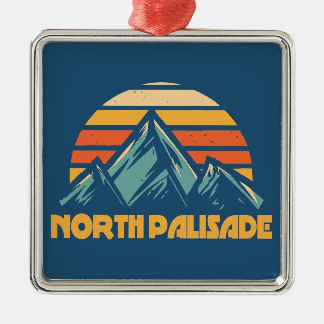 North Palisade California Retro Turkos Julgransprydnad Metall (Framsidan)