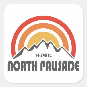 North Palisade Kalifornien Fyrkantigt Klistermärke