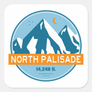 North Palisade Kalifornien Stjärnor Måne Fyrkantigt Klistermärke